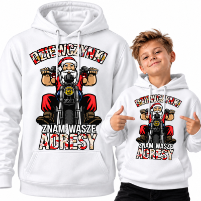 BLUZA Z KAPTUREM  ŚWIĄTECZNA DZIEWCZYNKI